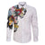 Hawaiian and Japanese Together Family Matching Mermaid Dress and Hawaiian Shirt Colorful Traditional Japanese Tattoo and Kakau Pattern White Color