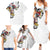 Hawaiian and Japanese Together Family Matching Summer Maxi Dress and Hawaiian Shirt Colorful Traditional Japanese Tattoo and Kakau Pattern White Color