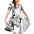 Hawaiian and Japanese Together Family Matching Off Shoulder Short Dress and Hawaiian Shirt Japanese Koi Fish Tattoo and Kakau Pattern White Color