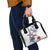 Hawaiian and Japanese Together Shoulder Handbag Japanese Culture and Turtle Kakau Tattoo White Color