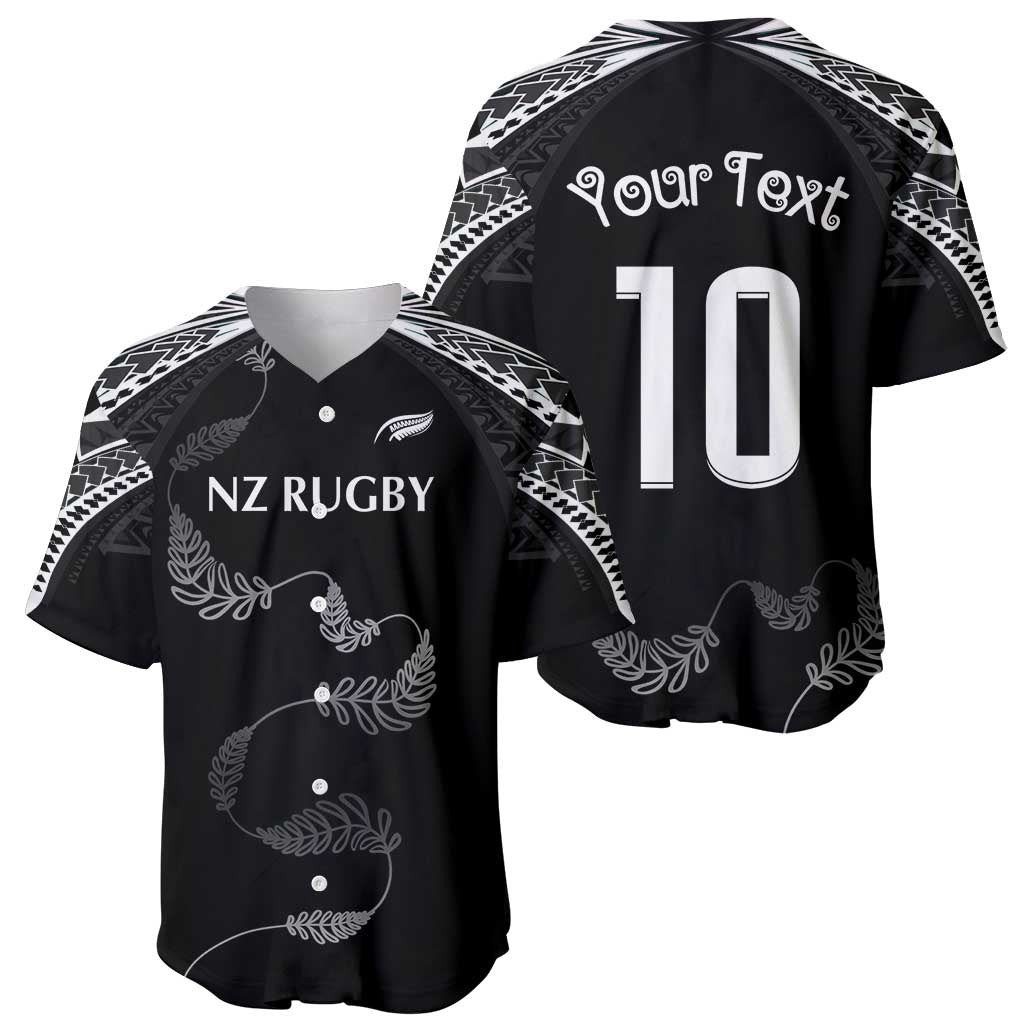 New Zealand Rugby Custom Baseball Jersey Aotearoa Armour Blacks Silver Ferns - Polynesian Pride
