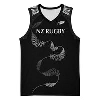 New Zealand Rugby Custom Basketball Jersey Aotearoa Armour Blacks Silver Ferns - Polynesian Pride