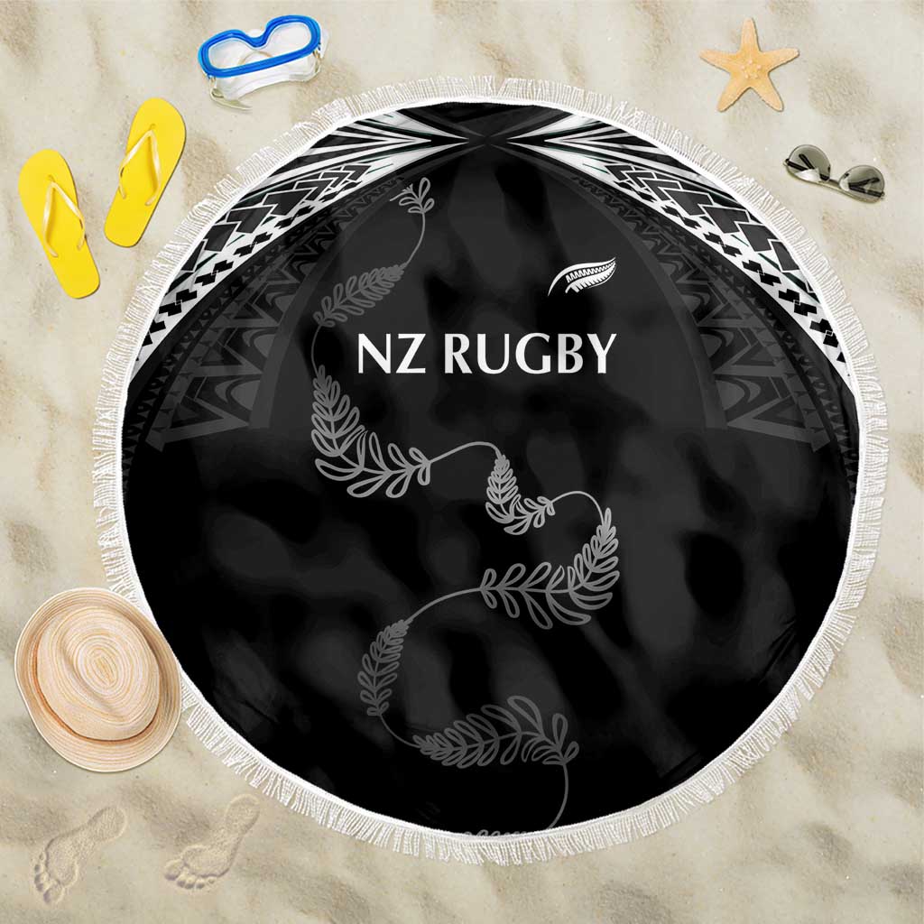 New Zealand Rugby Beach Blanket Aotearoa Armour Blacks Silver Ferns - Polynesian Pride