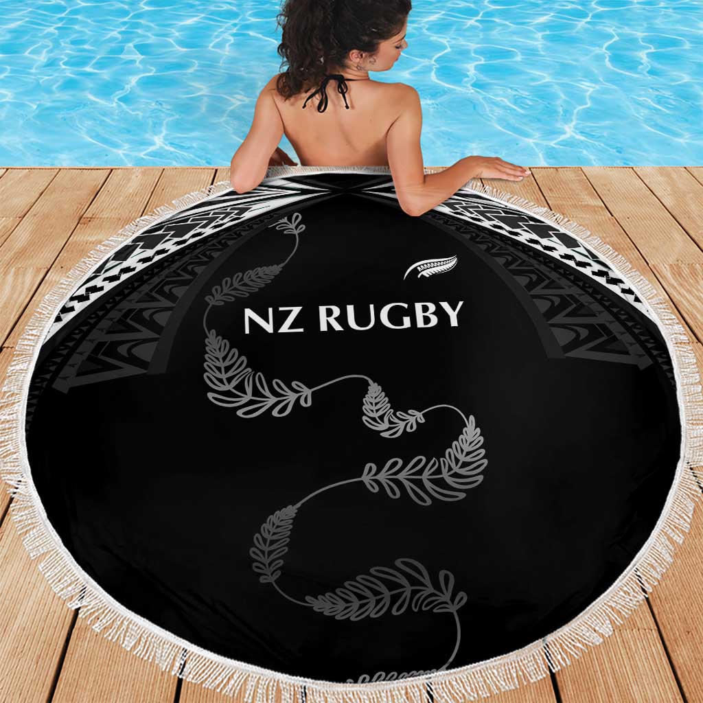 New Zealand Rugby Beach Blanket Aotearoa Armour Blacks Silver Ferns - Polynesian Pride