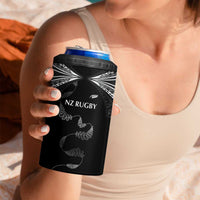New Zealand Rugby Custom 4 in 1 Can Cooler Tumbler Aotearoa Armour Blacks Silver Ferns - Polynesian Pride