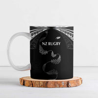 New Zealand Rugby Custom Ceramic Mug Aotearoa Armour Blacks Silver Ferns - Polynesian Pride