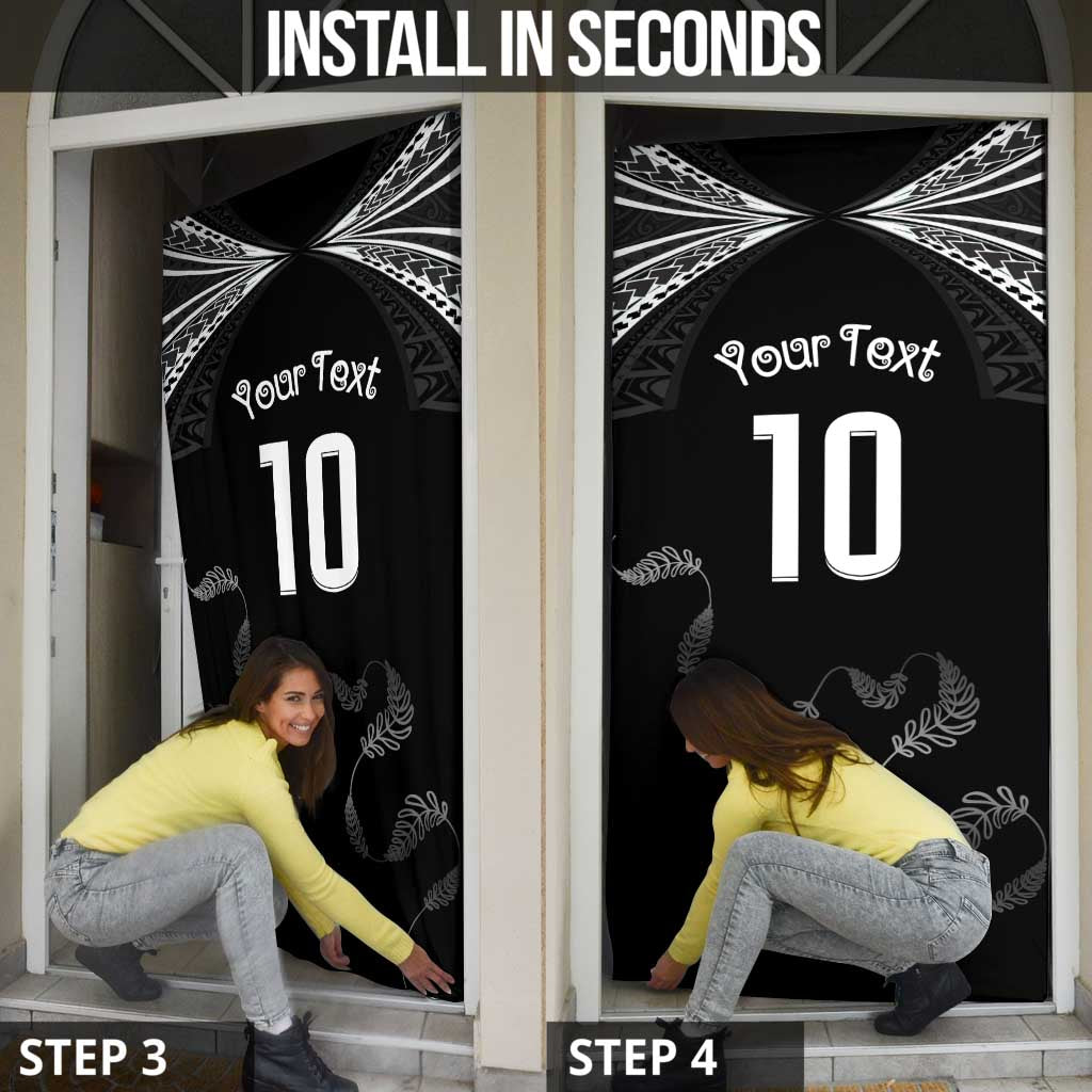 New Zealand Rugby Custom Door Cover Aotearoa Armour Blacks Silver Ferns - Polynesian Pride