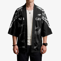 New Zealand Rugby Custom Kimono Aotearoa Armour Blacks Silver Ferns - Polynesian Pride