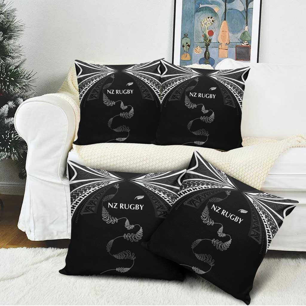 New Zealand Rugby Pillow Cover Aotearoa Armour Blacks Silver Ferns - Polynesian Pride