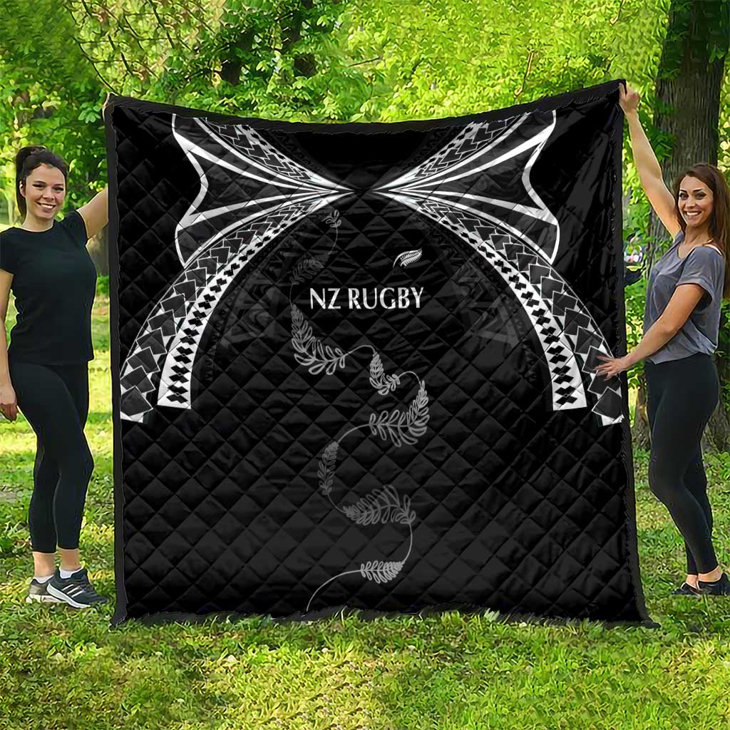 New Zealand Rugby Quilt Aotearoa Armour Blacks Silver Ferns - Polynesian Pride
