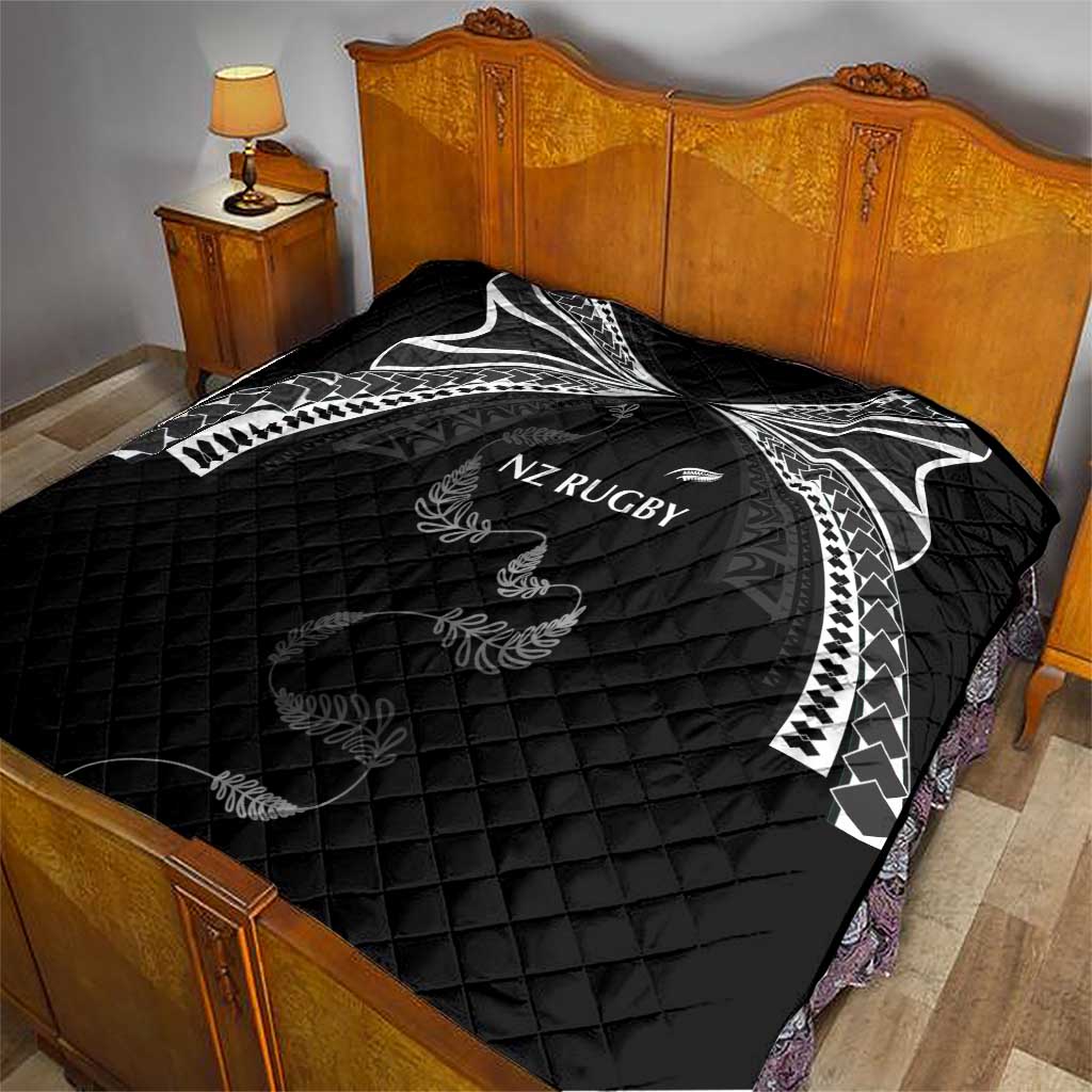 New Zealand Rugby Quilt Aotearoa Armour Blacks Silver Ferns - Polynesian Pride