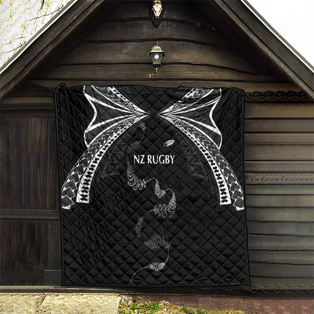 New Zealand Rugby Quilt Aotearoa Armour Blacks Silver Ferns - Polynesian Pride