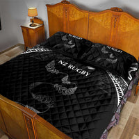 New Zealand Rugby Quilt Bed Set Aotearoa Armour Blacks Silver Ferns - Polynesian Pride