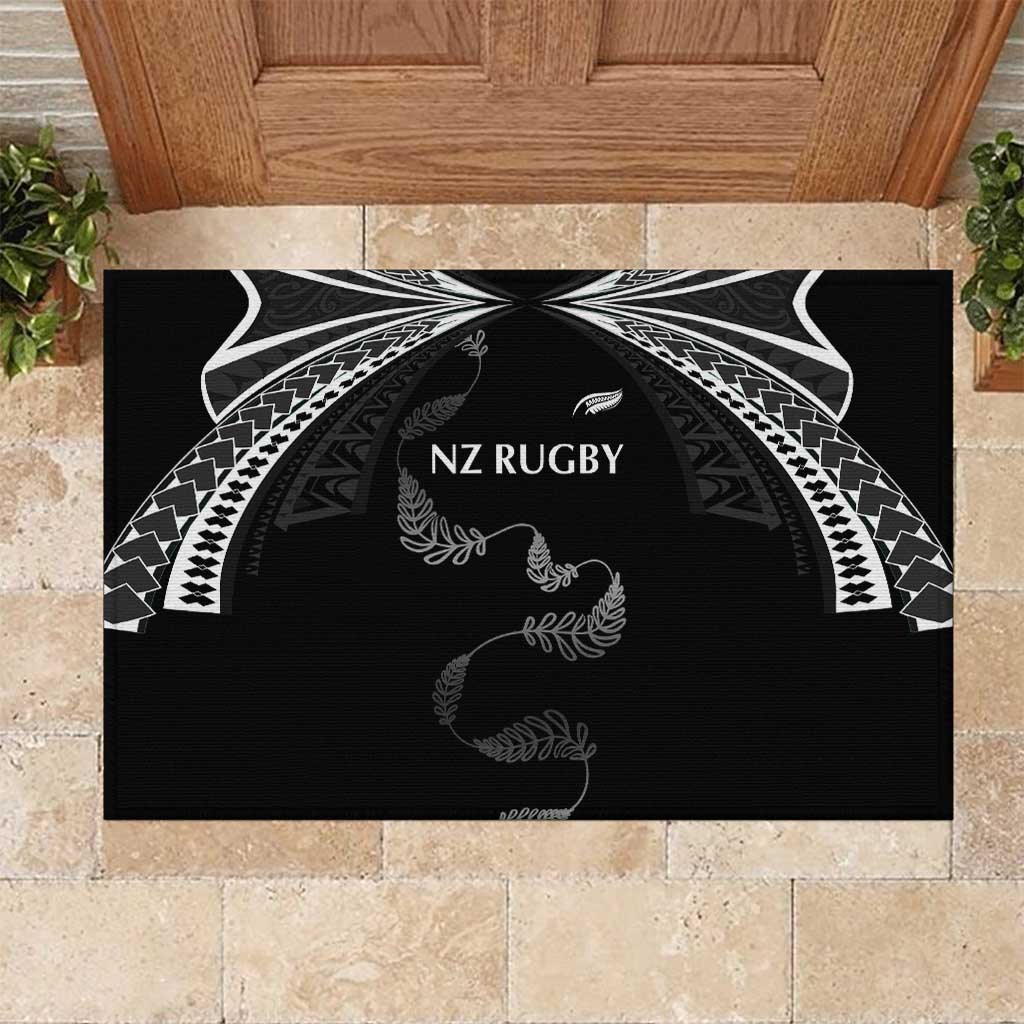 New Zealand Rugby Rubber Doormat Aotearoa Armour Blacks Silver Ferns - Polynesian Pride