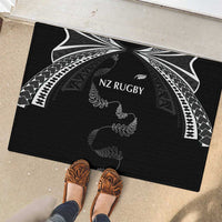 New Zealand Rugby Rubber Doormat Aotearoa Armour Blacks Silver Ferns - Polynesian Pride