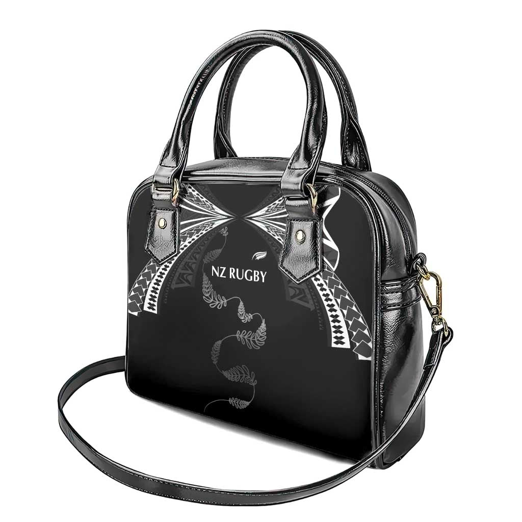 New Zealand Rugby Shoulder Handbag Aotearoa Armour Blacks Silver Ferns - Polynesian Pride
