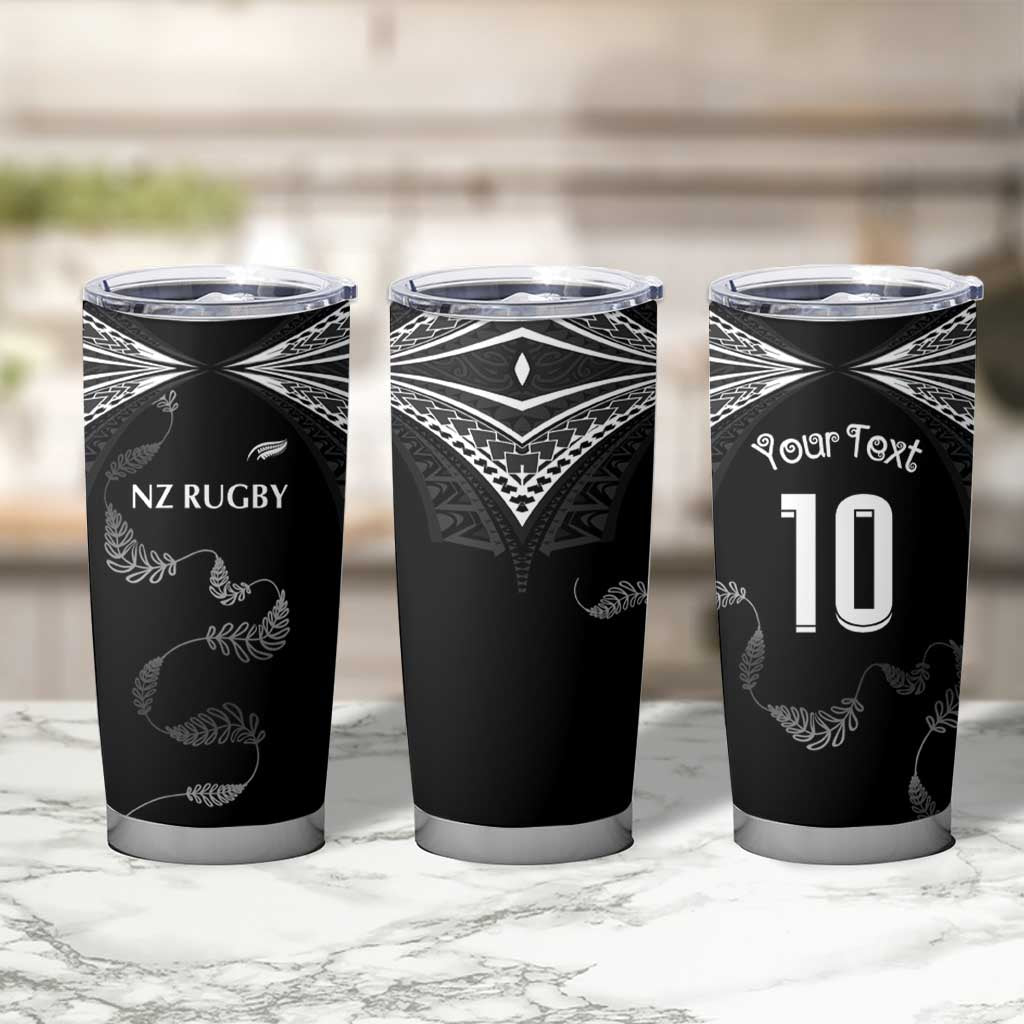 New Zealand Rugby Custom Tumbler Cup Aotearoa Armour Blacks Silver Ferns - Polynesian Pride