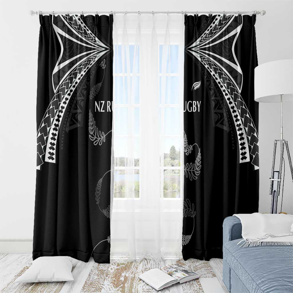 New Zealand Rugby Window Curtain Aotearoa Armour Blacks Silver Ferns - Polynesian Pride