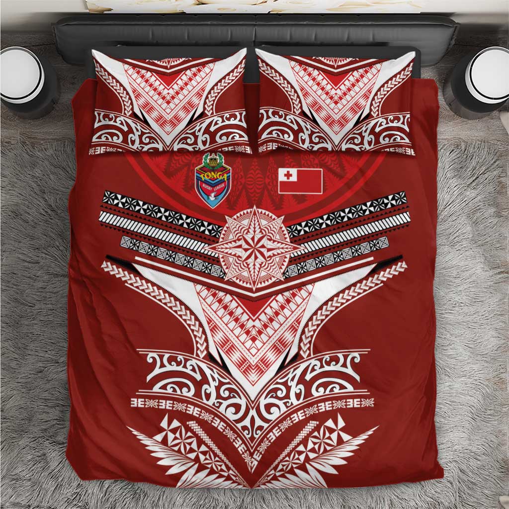 Tonga Rugby Bedding Set Mana o Tonga-Tribal Heritage Edition Red Color LT03 Red - Polynesian Pride
