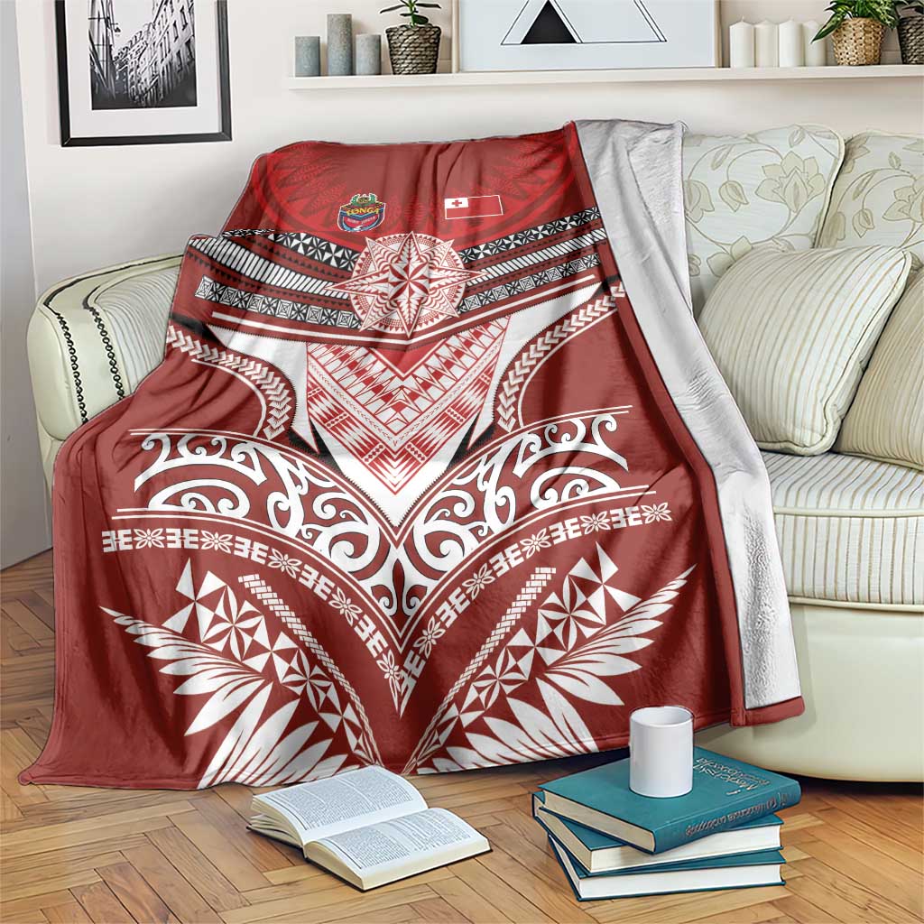 Tonga Rugby Blanket Mana o Tonga-Tribal Heritage Edition Red Color LT03 Red - Polynesian Pride