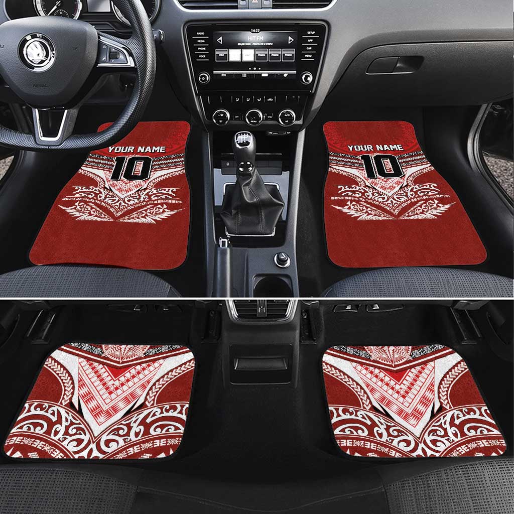 Tonga Rugby Car Mats Mana o Tonga-Tribal Heritage Edition Red Color - Polynesian Pride