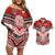 Tonga Rugby Custom Couples Matching Off Shoulder Short Dress and Hawaiian Shirt Mana o Tonga-Tribal Heritage Edition Red Color - Polynesian Pride
