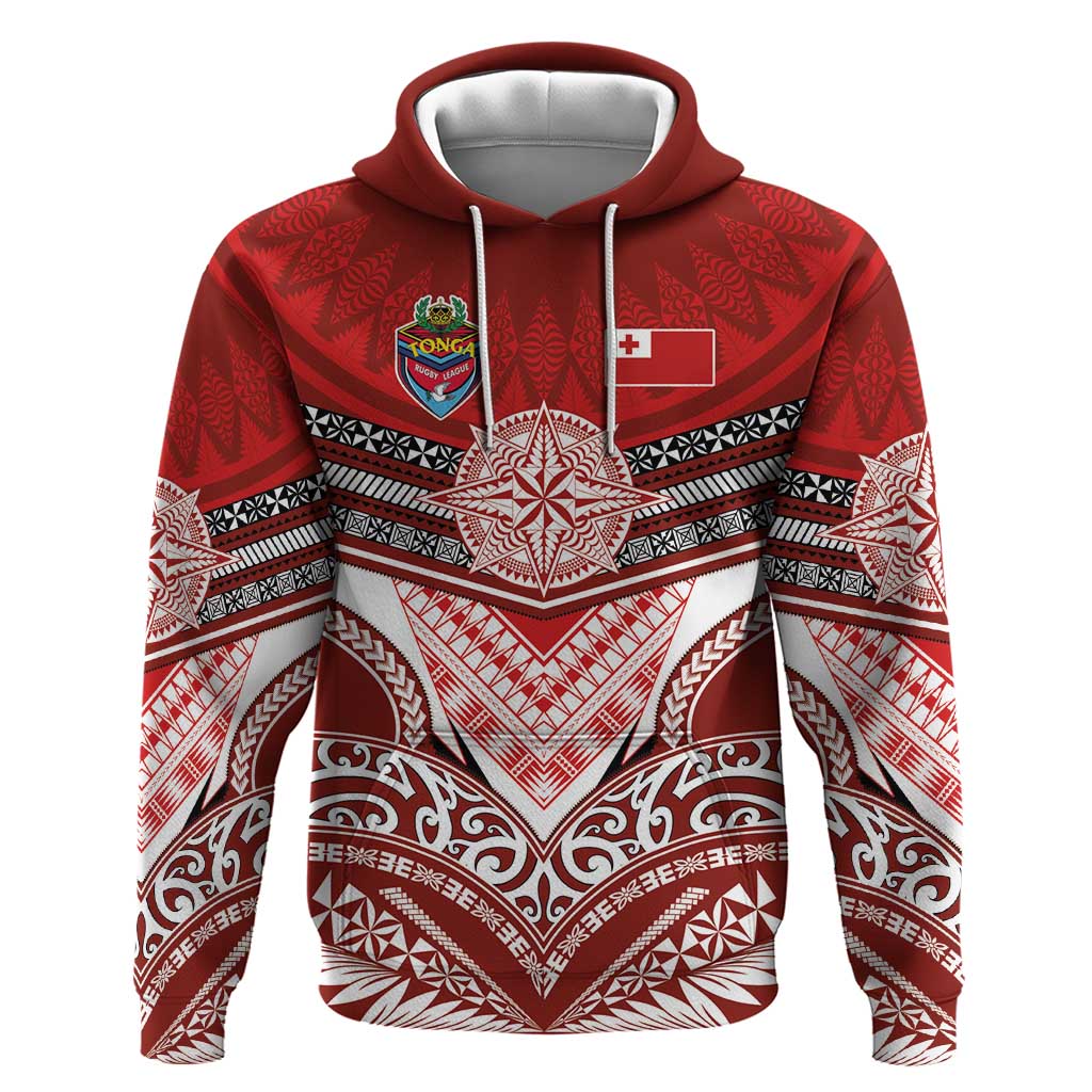 Tonga Rugby Custom Hoodie Mana o Tonga-Tribal Heritage Edition Red Color - Polynesian Pride