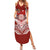 Tonga Rugby Custom Summer Maxi Dress Mana o Tonga-Tribal Heritage Edition Red Color - Polynesian Pride