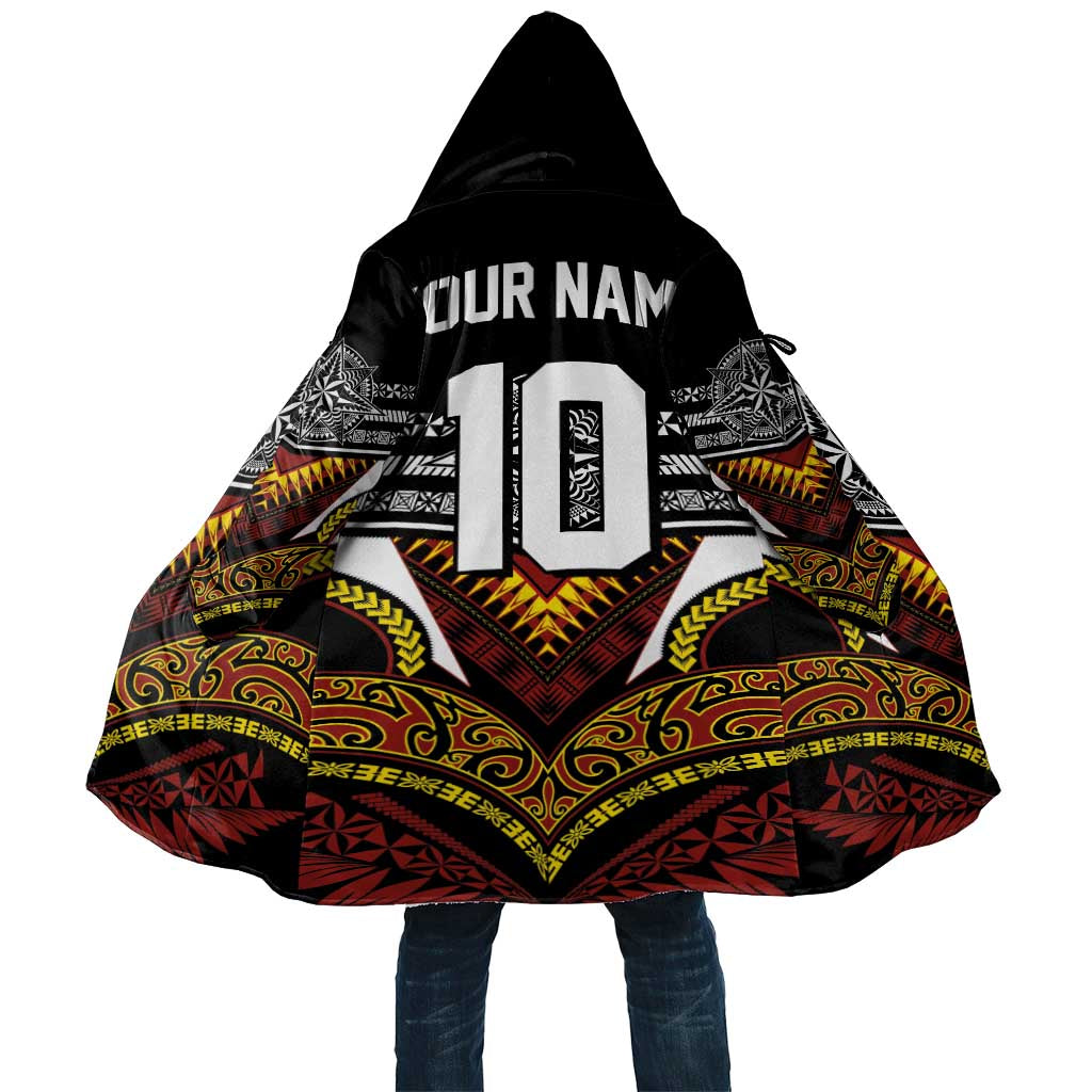 Tonga Rugby Custom Cloak Mana o Tonga-Tribal Heritage Edition Black Color - Polynesian Pride