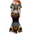 Tonga Rugby Custom Family Matching Mermaid Dress and Hawaiian Shirt Mana o Tonga-Tribal Heritage Edition Black Color - Polynesian Pride