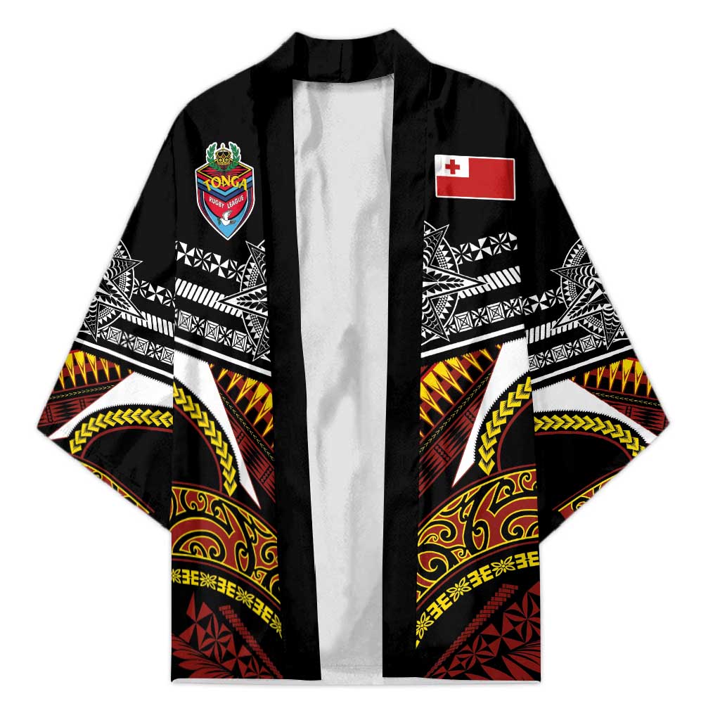 Tonga Rugby Custom Kimono Mana o Tonga-Tribal Heritage Edition Black Color - Polynesian Pride