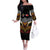 Tonga Rugby Custom Off The Shoulder Long Sleeve Dress Mana o Tonga-Tribal Heritage Edition Black Color - Polynesian Pride