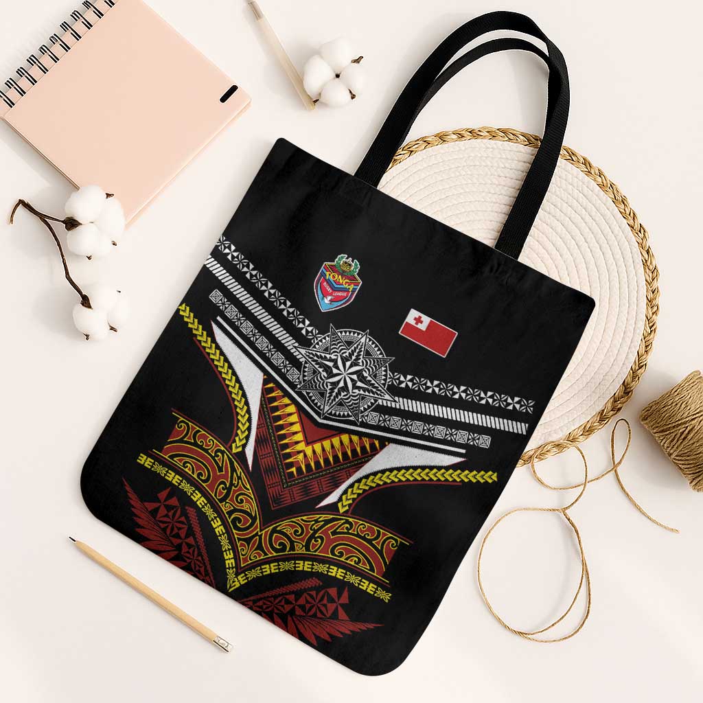 Tonga Rugby Tote Bag Mana o Tonga-Tribal Heritage Edition Black Color - Polynesian Pride