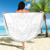 Tonga White Sunday Beach Blanket Tongan Tribal Heritage Tattoos - Polynesian Pride