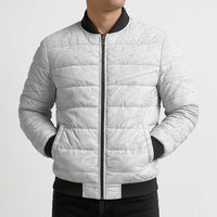 Tonga White Sunday Bomber Puffer Jacket Tongan Tribal Heritage Tattoos LT03 - Polynesian Pride