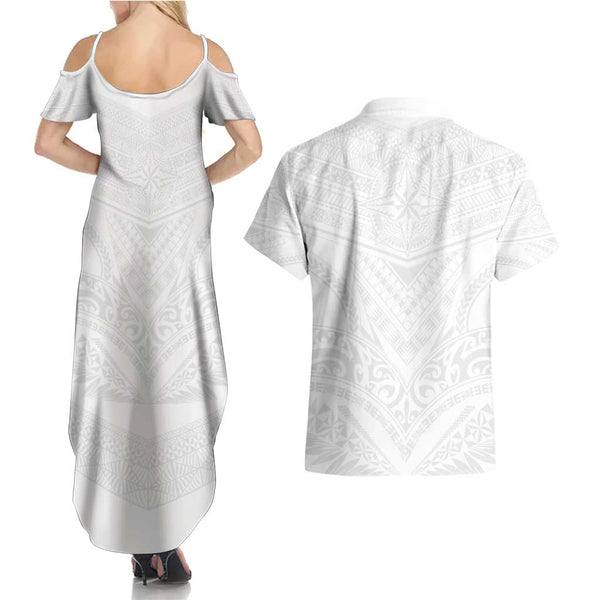 Polynesian Pride Dress - Tonga Polynesian White Off Shoulder Long Dress main image 1