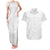 Tonga White Sunday Couples Matching Tank Maxi Dress and Hawaiian Shirt Tongan Tribal Heritage Tattoos - Polynesian Pride