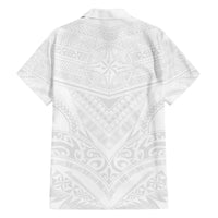 Tonga White Sunday Family Matching Off The Shoulder Long Sleeve Dress and Hawaiian Shirt Tongan Tribal Heritage Tattoos - Polynesian Pride