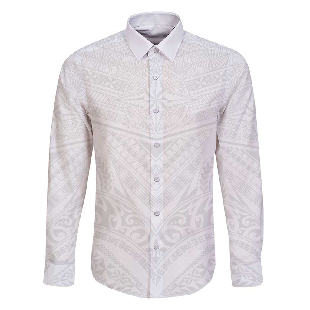 Tonga White Sunday Family Matching Puletasi and Hawaiian Shirt Tongan Tribal Heritage Tattoos - Polynesian Pride