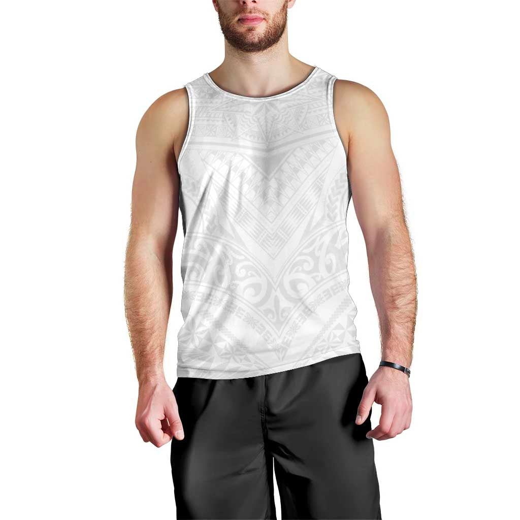 Tonga White Sunday Men Tank Top Tongan Tribal Heritage Tattoos - Polynesian Pride