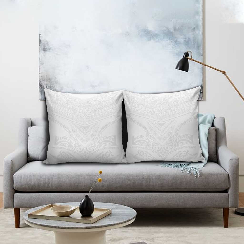 Tonga White Sunday Pillow Cover Tongan Tribal Heritage Tattoos - Polynesian Pride