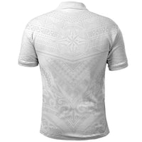 Tonga White Sunday Polo Shirt Tongan Tribal Heritage Tattoos - Polynesian Pride
