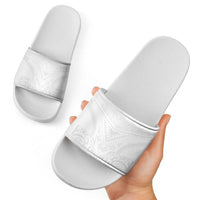 Tonga White Sunday Slide Sandals Tongan Tribal Heritage Tattoos - Polynesian Pride