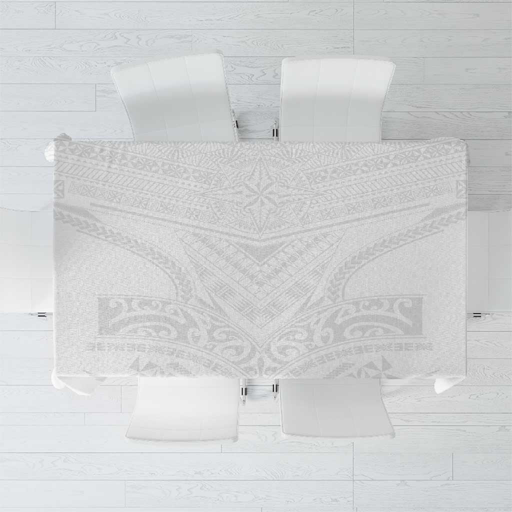 Tonga White Sunday Tablecloth Tongan Tribal Heritage Tattoos - Polynesian Pride