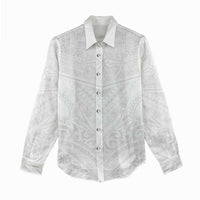 Tonga White Sunday Women Casual Shirt Tongan Tribal Heritage Tattoos - Polynesian Pride