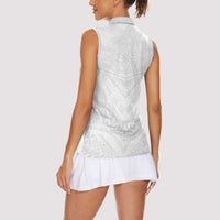 Tonga White Sunday Women Sleeveless Polo Shirt Tongan Tribal Heritage Tattoos - Polynesian Pride