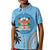 Personalised Fiji Kid Polo Shirt Tapa Pattern Fijian Coat of Arms and Palm Tree LT03 Kid Blue - Polynesian Pride