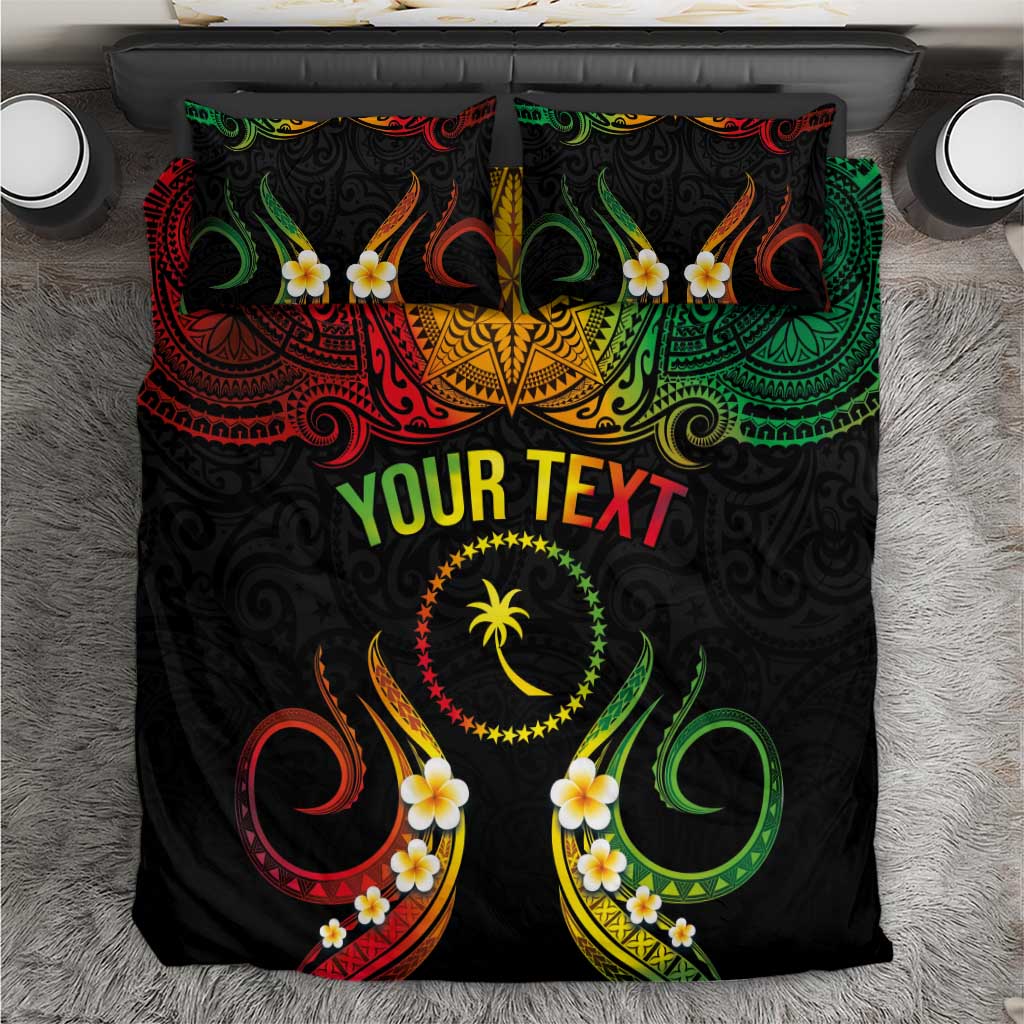 Personalised Chuuk Independence Day Bedding Set Polynesian Tattoo and Plumeria Reggae Color LT03 Reggae - Polynesian Pride