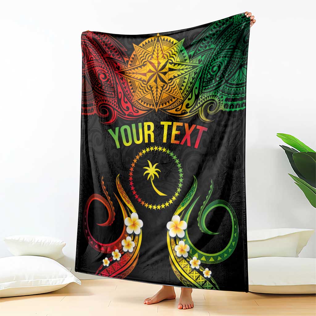 Personalised Chuuk Independence Day Blanket Polynesian Tattoo and Plumeria Reggae Color LT03 - Polynesian Pride