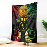 Personalised Chuuk Independence Day Blanket Polynesian Tattoo and Plumeria Reggae Color LT03 - Polynesian Pride